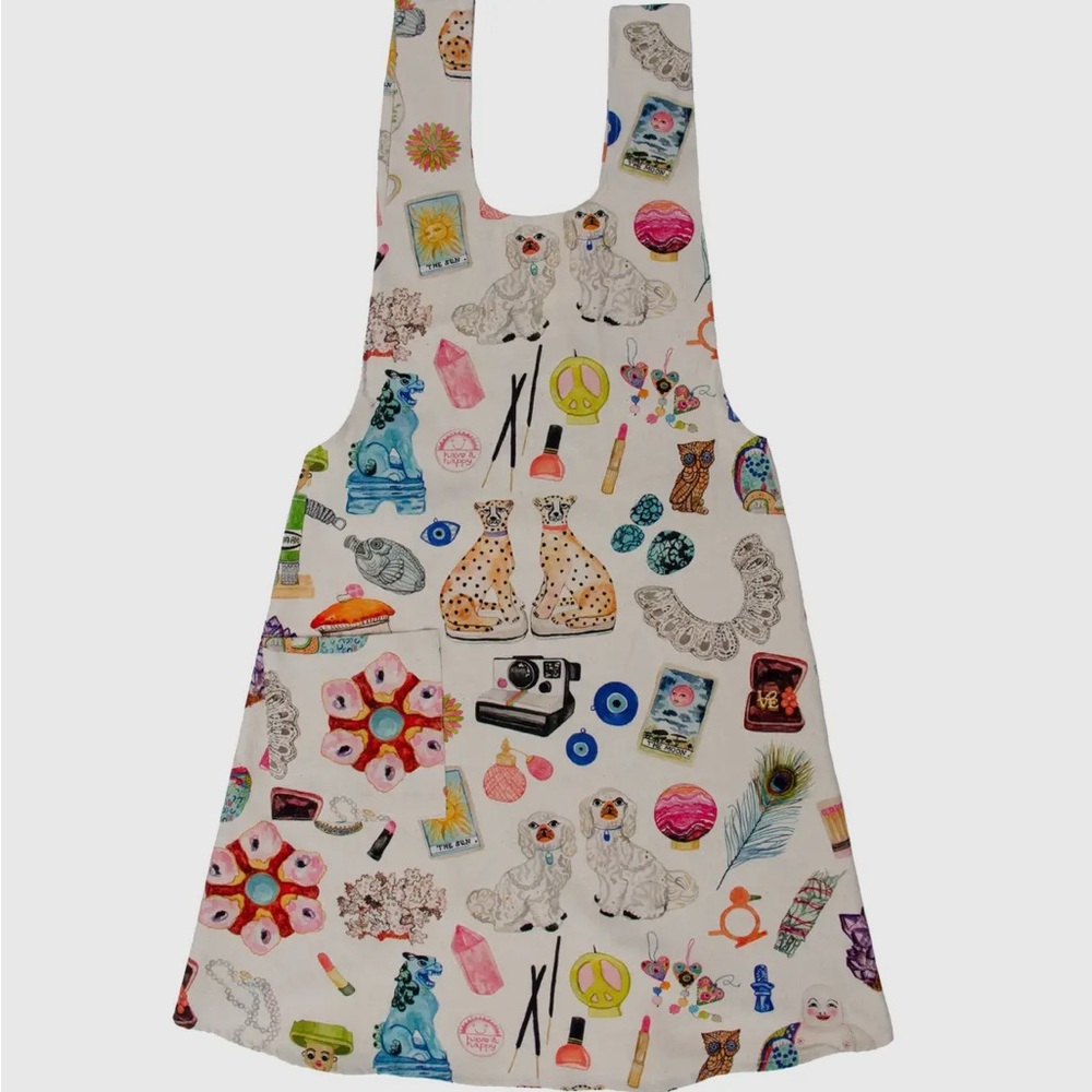 Japanese Inspired Pinafore Apron - Artist Watercolor Designed Favorite Things